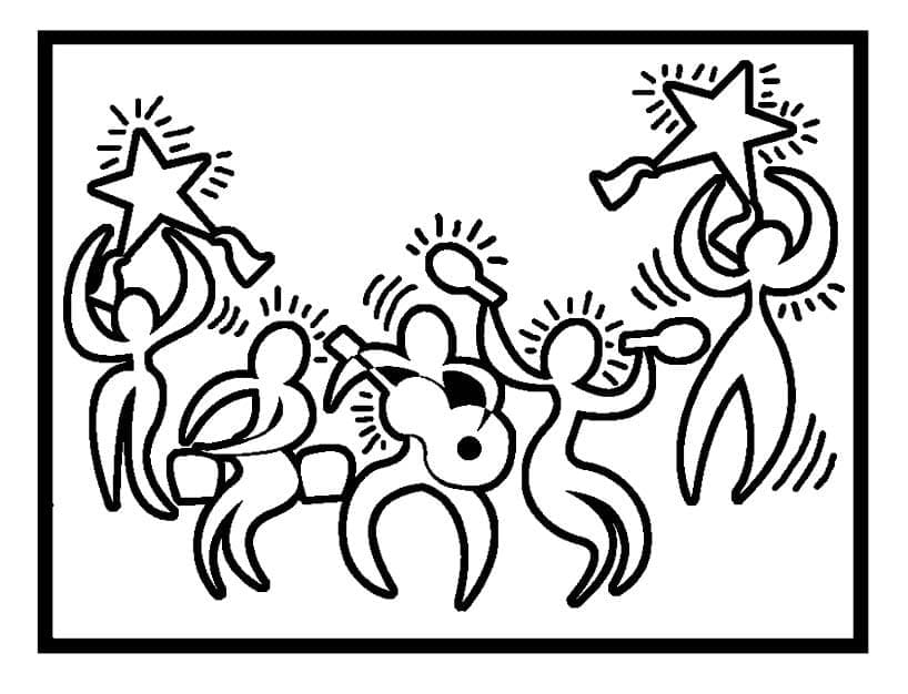 Keith haring art coloring page