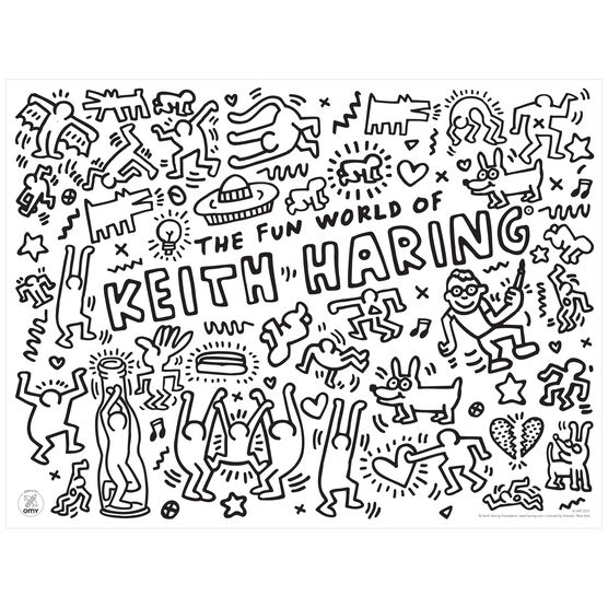 Keith haring colouring placemats homewares