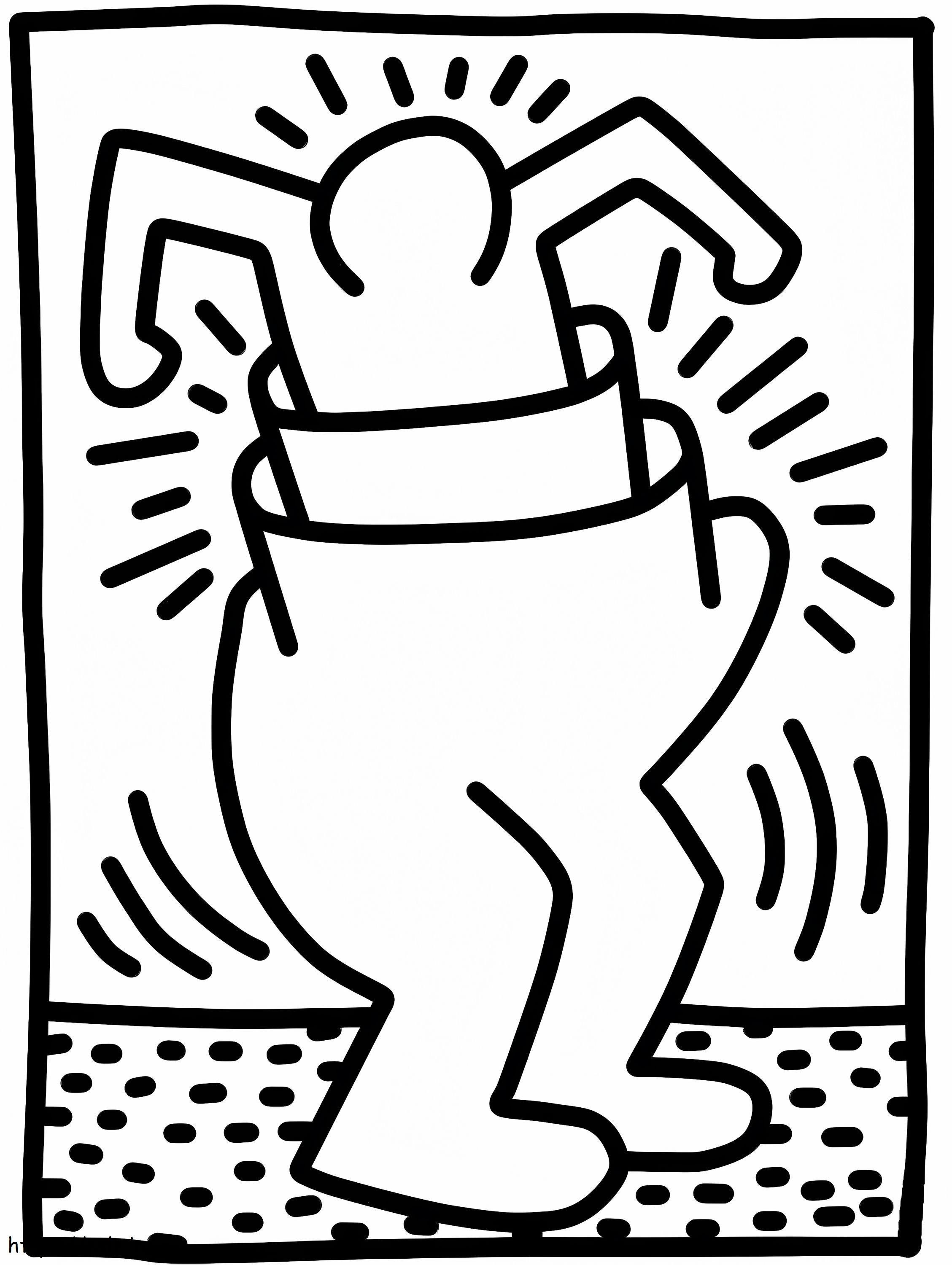 Pop shop figure by keith haring coloring page