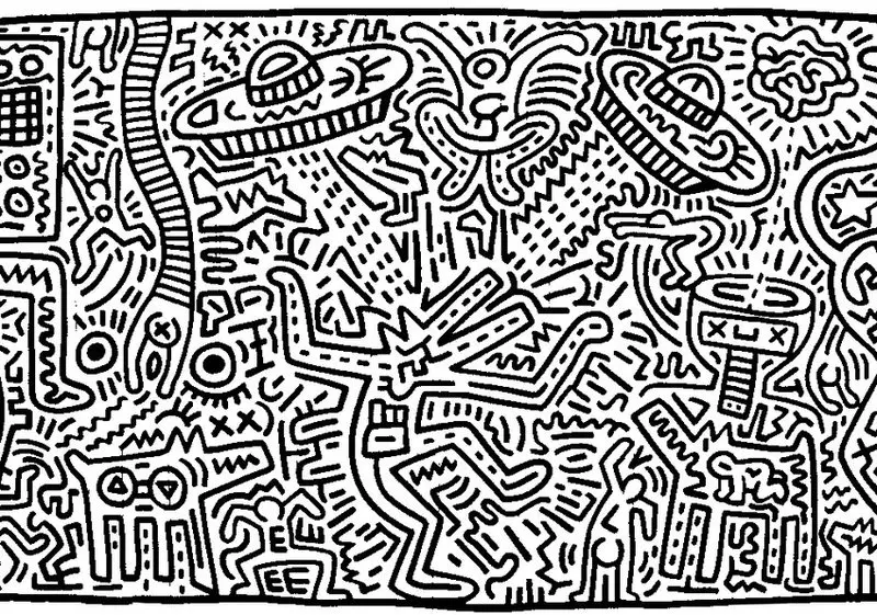 Coloring pages for adults keith haring printable free to download jpg pdf