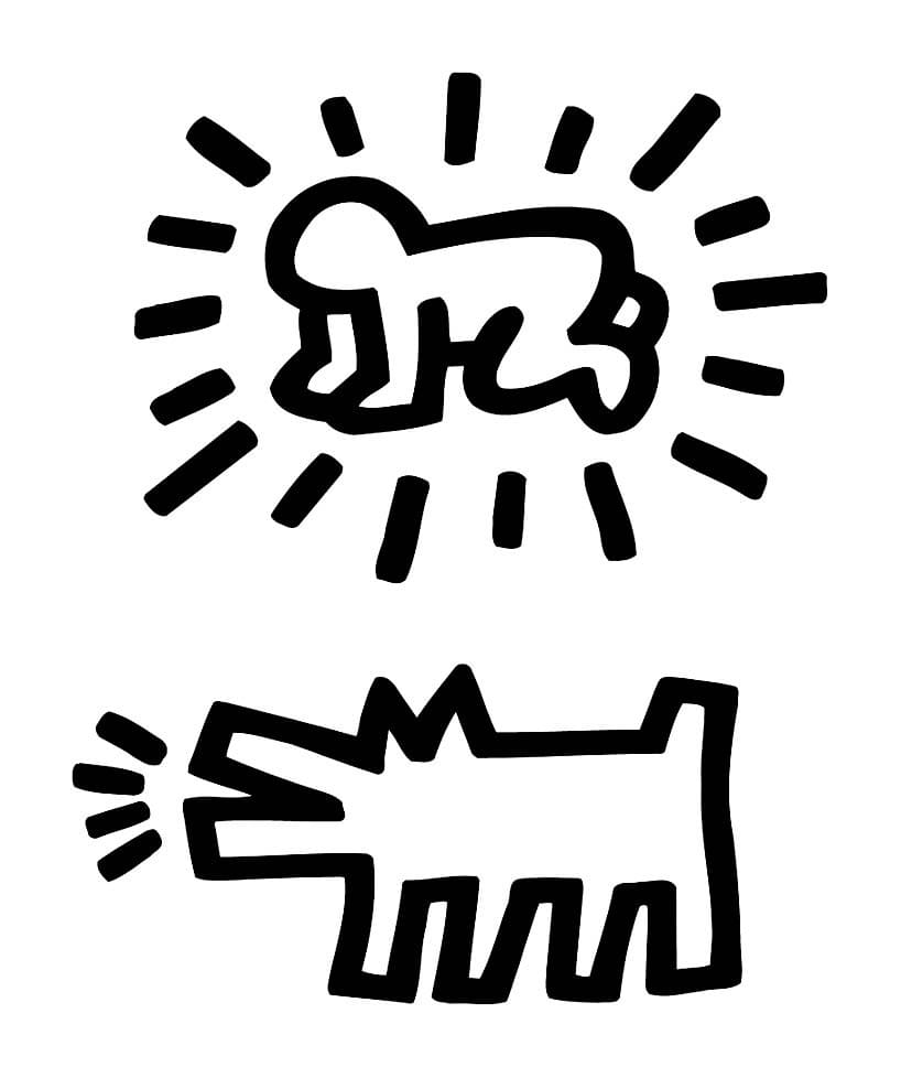 Free keith haring artwork coloring page