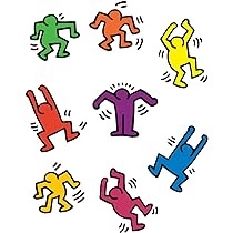 Blik keith haring dancers removable wall decals officially licensed keith haring art assorted colors set of decals x inches home