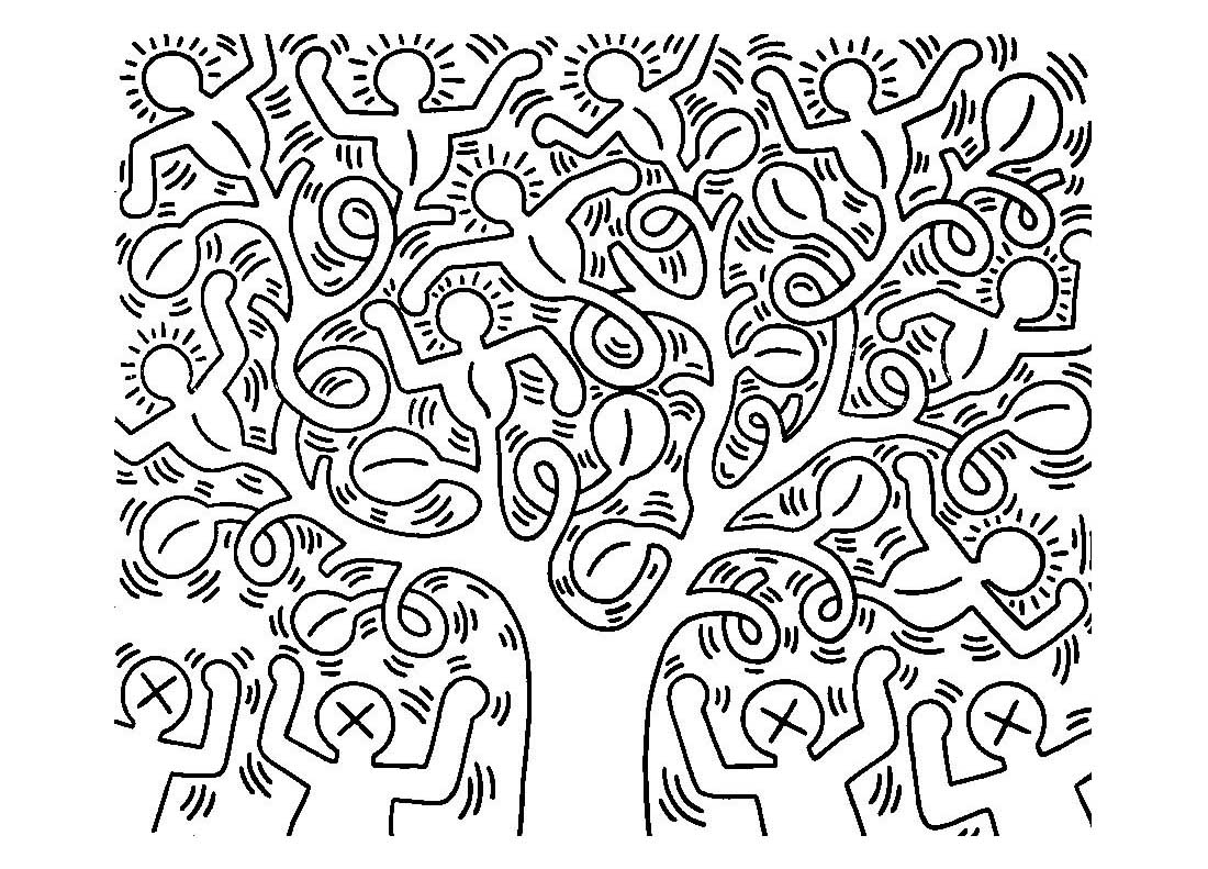 Keith haring coloring pages for kids