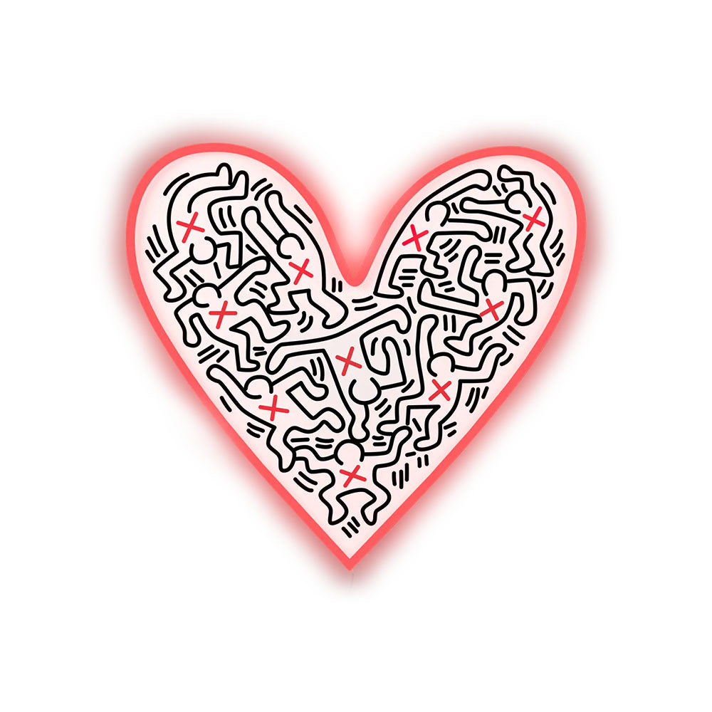 Keith haring dance love neon light