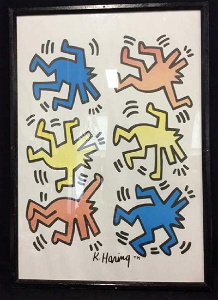 Keith haring dancing dogs pop art print