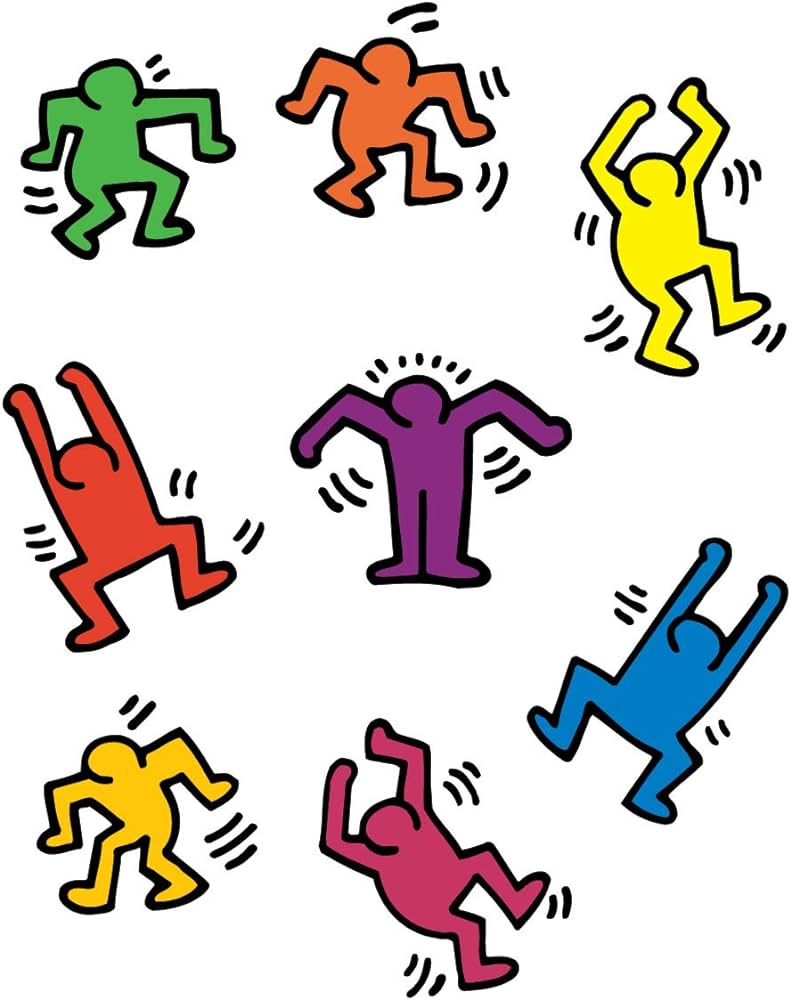 Blik keith haring dancers removable wall decals officially licensed keith haring art assorted colors set of decals x inches sports outdoors