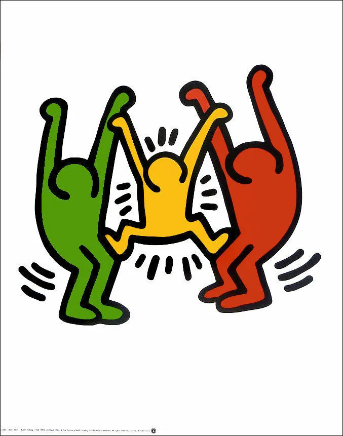 Keith haring untitled dancing figures offset lithograph