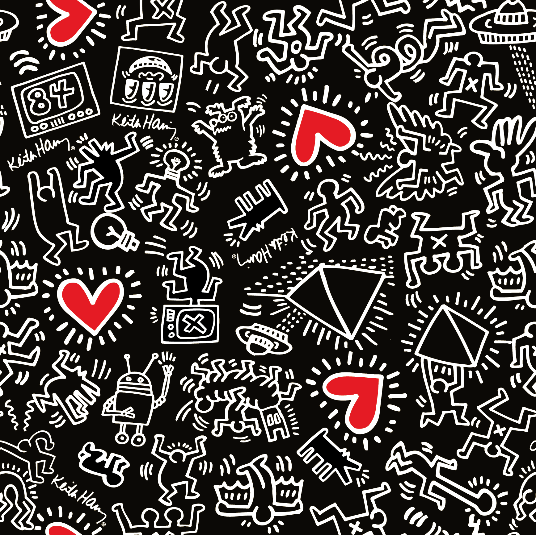 Heart magnet wallpaper yp x keith haring