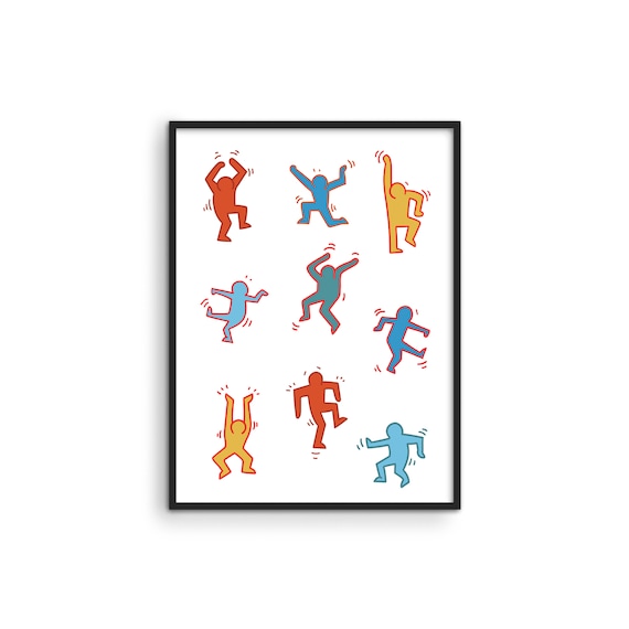 Keith haring poster dance figures by haus and hues keith haring wall art keith haring print famous paintings posters