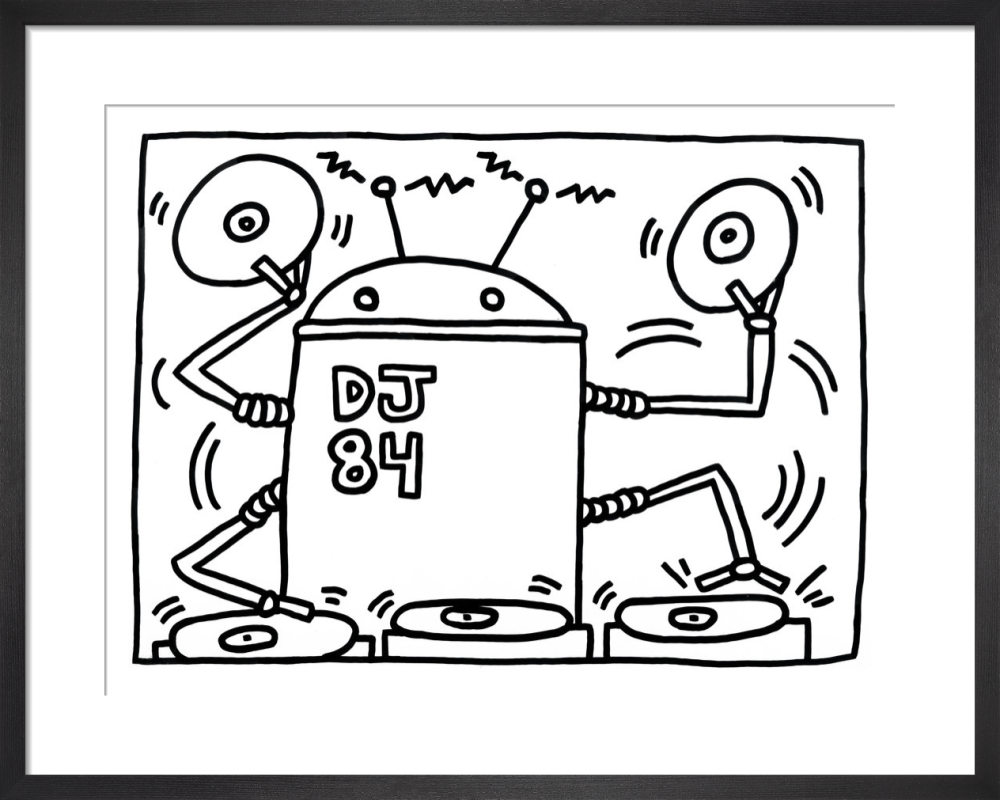 Dj art print by keith haring king mcgaw