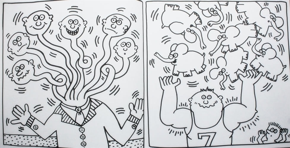 Lithographs coloring book by keith haring on auctions