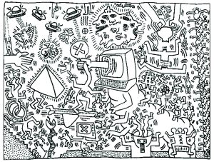 Keith haring coloring pages for adults kids