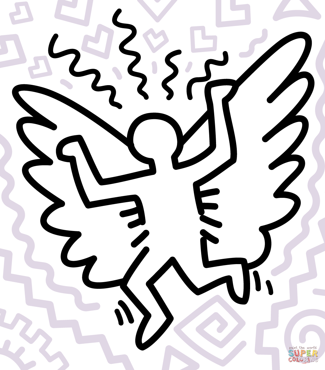 Dancing figure by keith haring coloring page free printable coloring pages