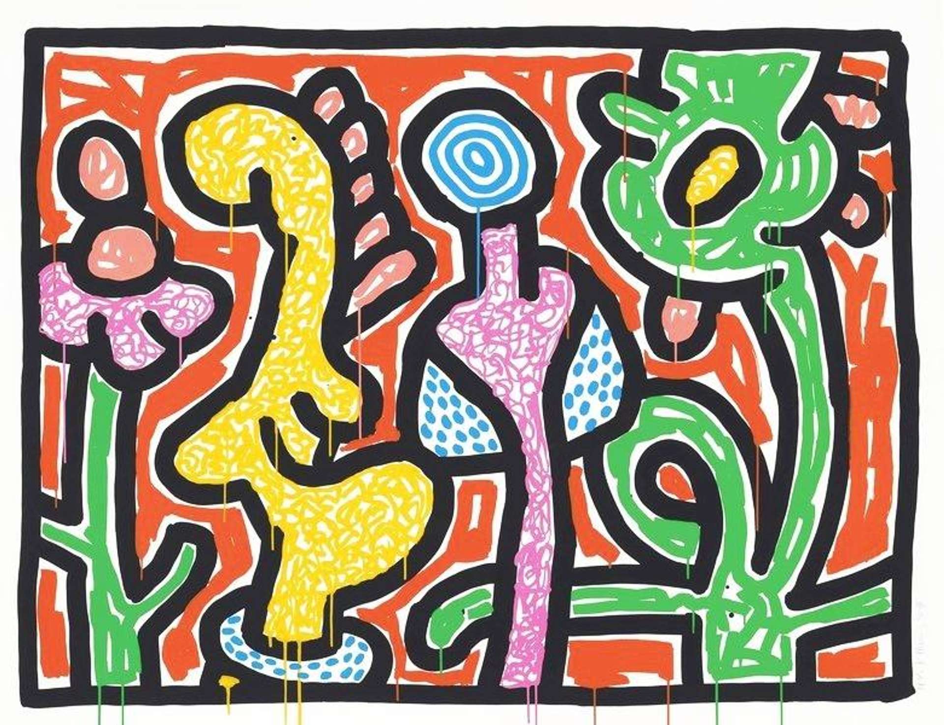 Keith haring flowers iv signed print