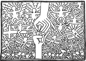 Keith haring coloring pages for adults kids