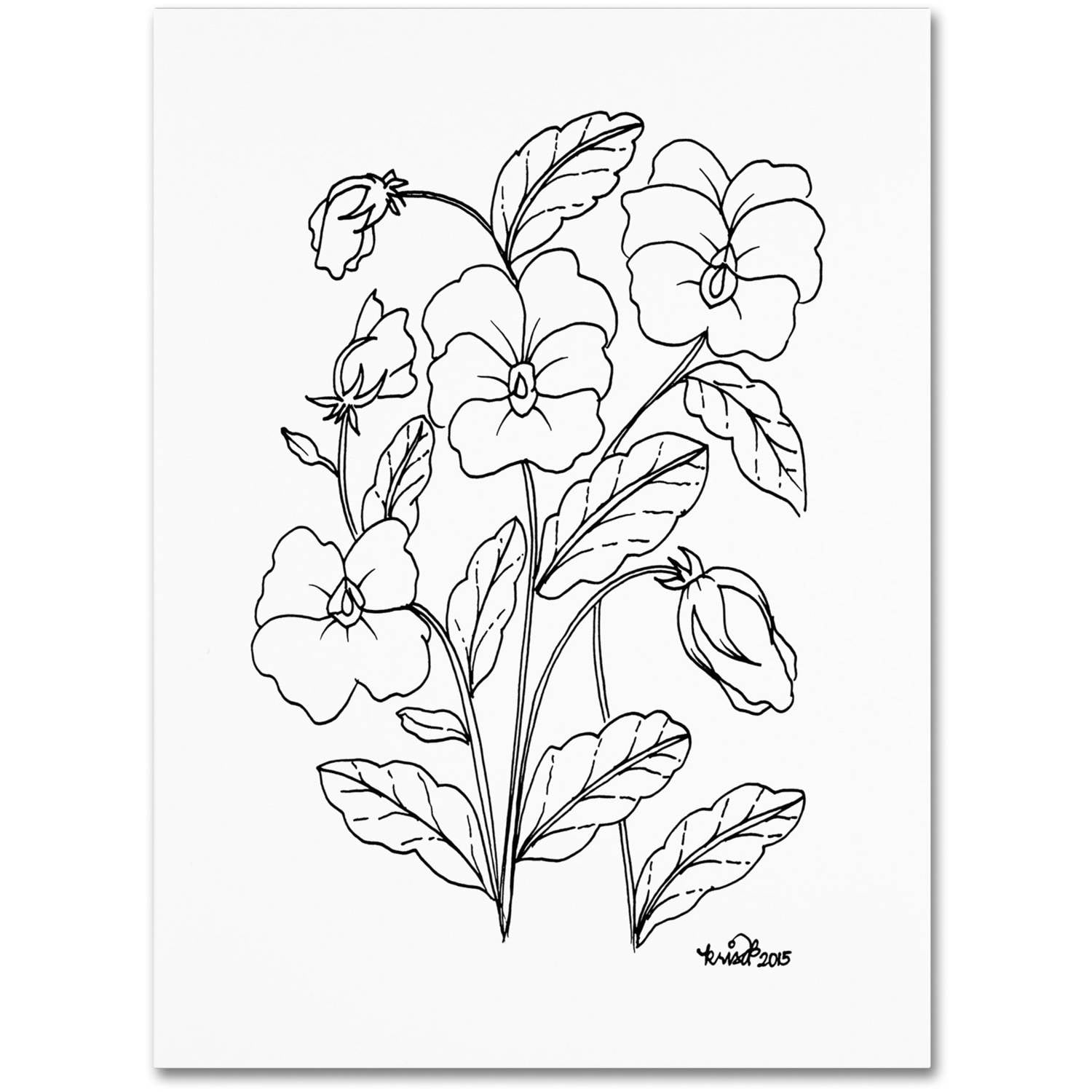 Simple flower doodle canvas art by kcdoodleart