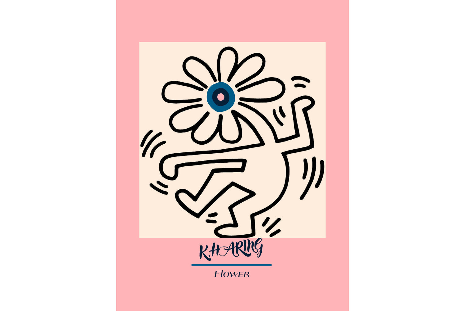 Keith haring flower wall art âï canvas framed many sizes