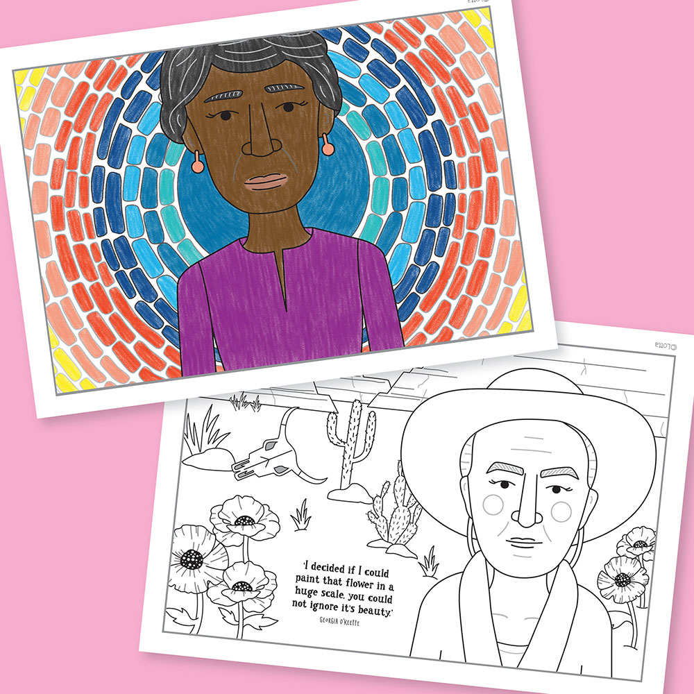 Famous artist colouring pages