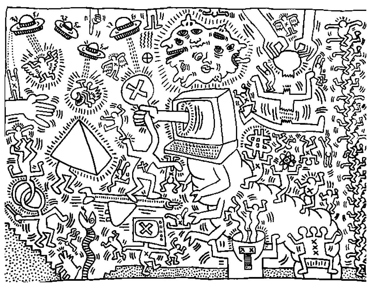 Keith haring from the gallery art keith haring pop art coloring pages keith haring art