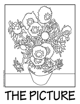 Sunflowers by van gogh collaborative activity coloring pages by mary straw