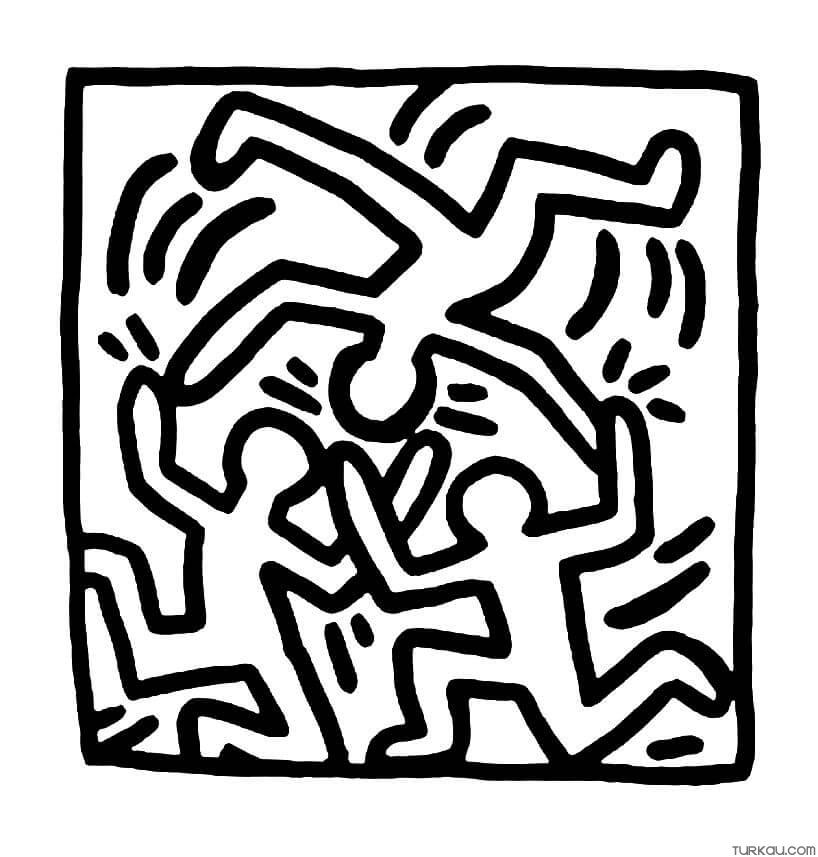 Keith haring coloring page