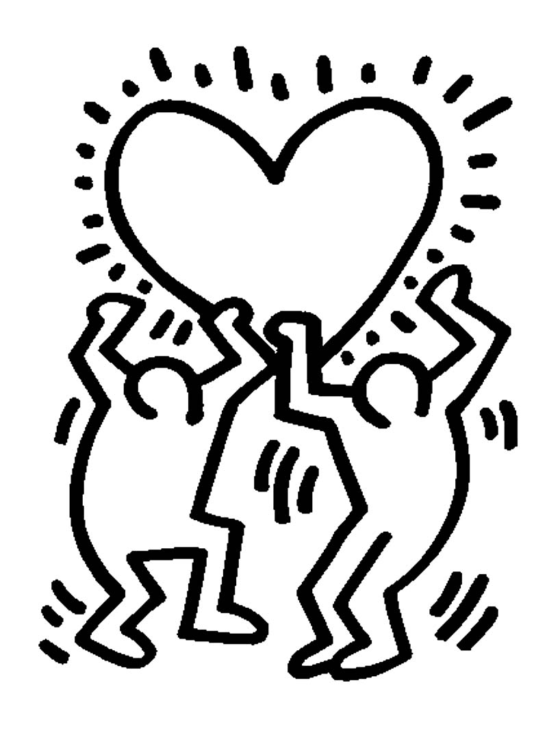 Free keith haring drawing to print and color