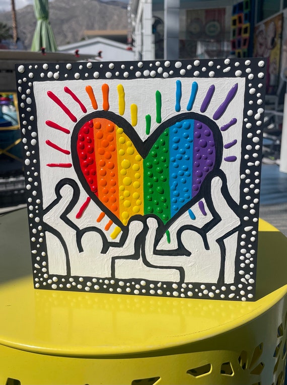 Love pride heart inspired by keith haring