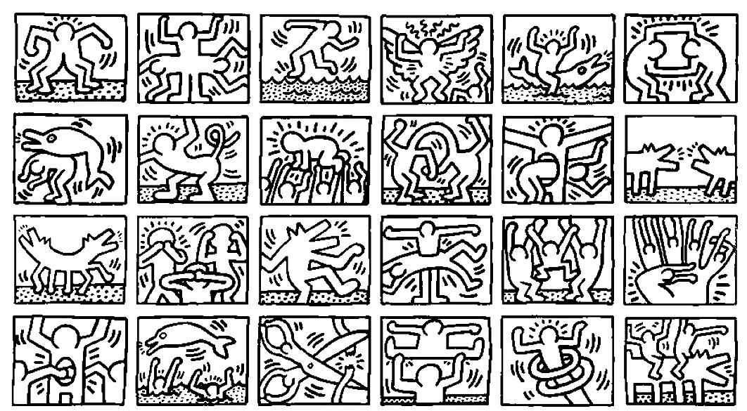 Keith haring coloring pages to print