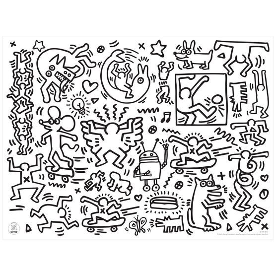 Keith haring colouring placemats homewares