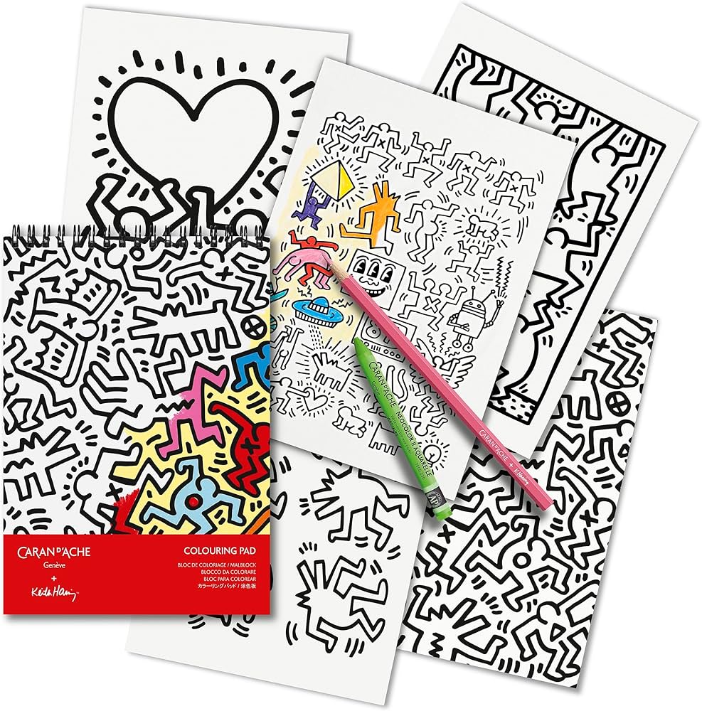 Keith haring colouring pad a