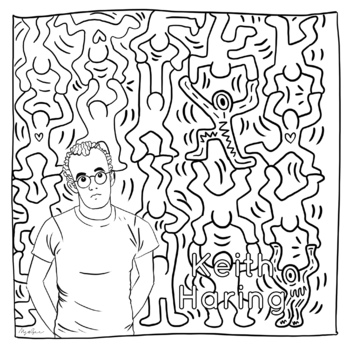 Keith haring colouring page by its ms gee tpt