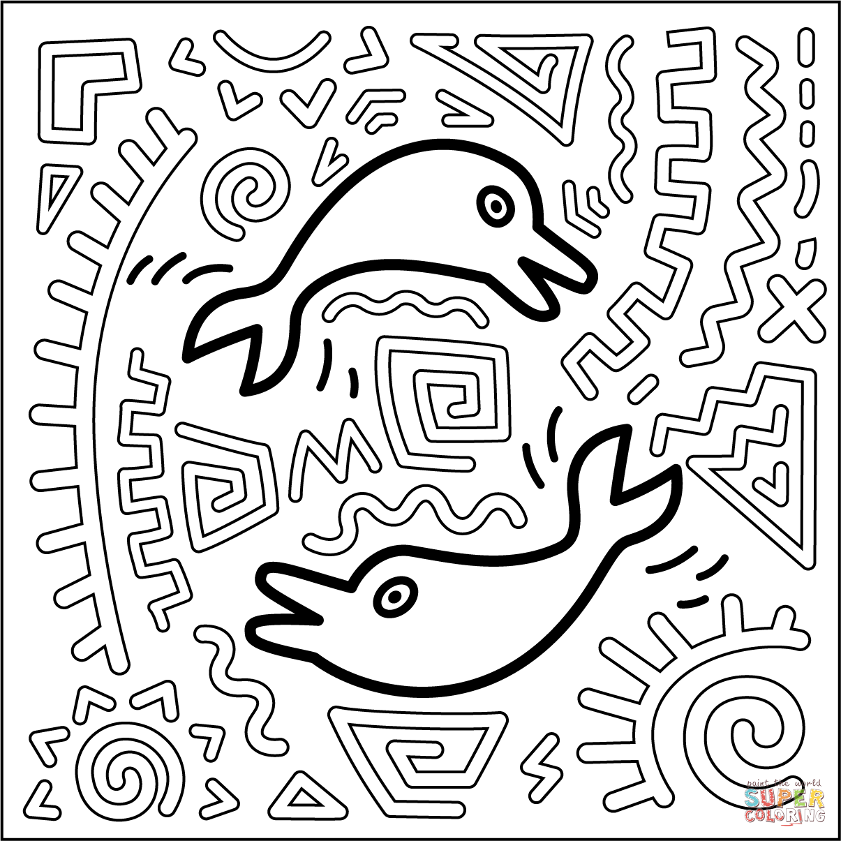 Keith haring style coloring page free printable coloring pages