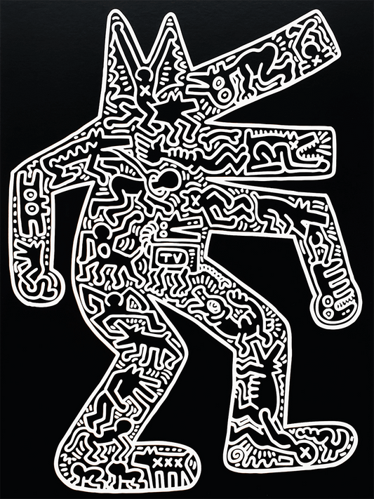 Keith haring dogs with ufos pop art print â