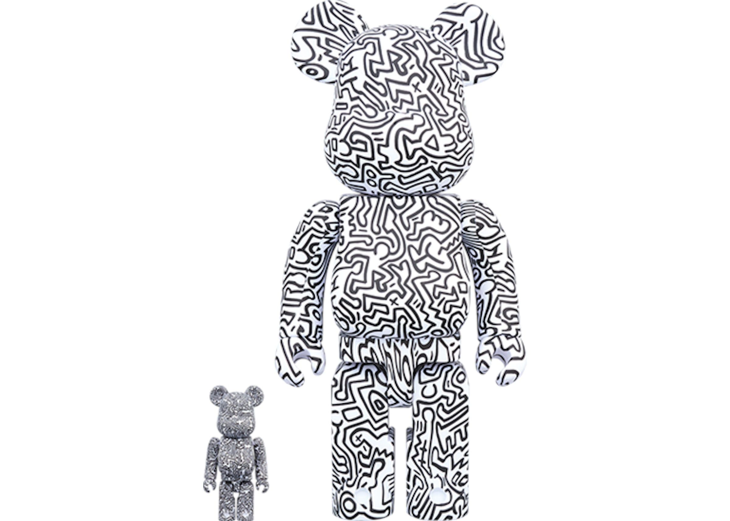 Bearbrick keith haring set white