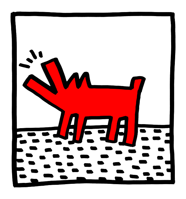 Keith haring dog merch jigsaw puzzle by vino hinawan