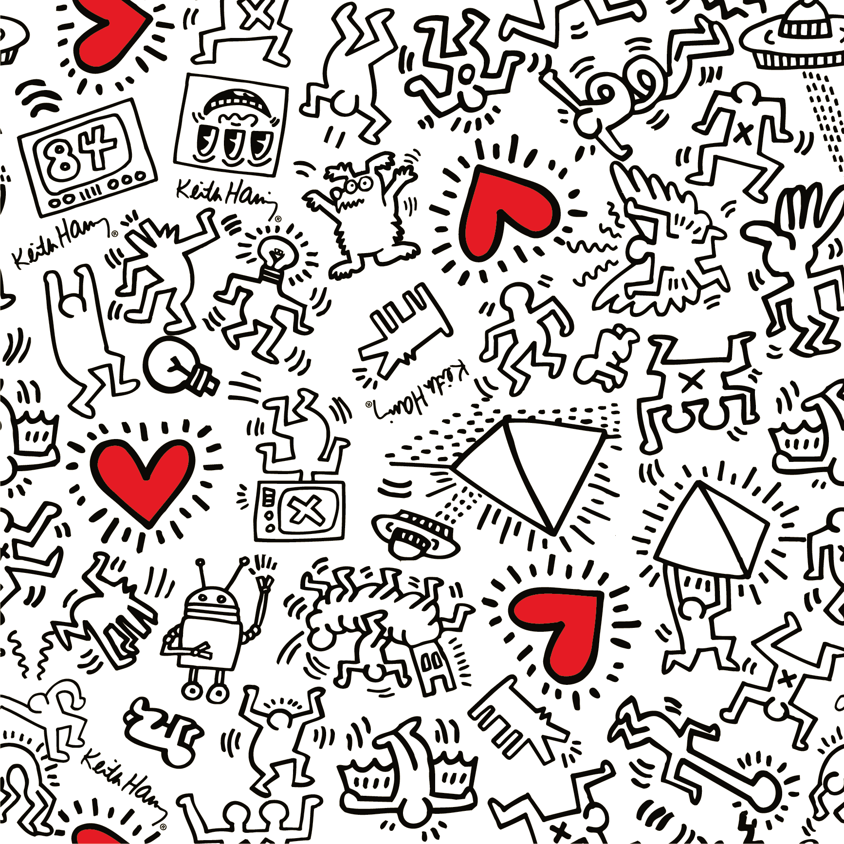 Heart magnet wallpaper yp x keith haring