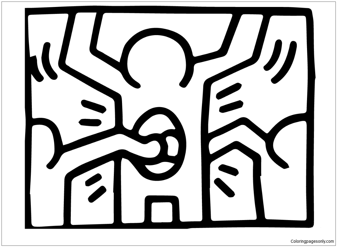 Pop shop by keith haring coloring page