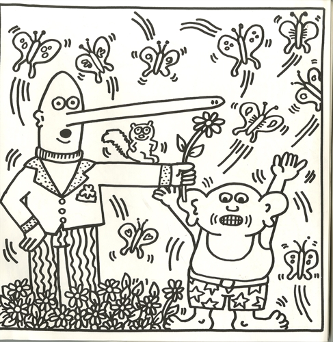 Lithographs coloring book by keith haring on auctions