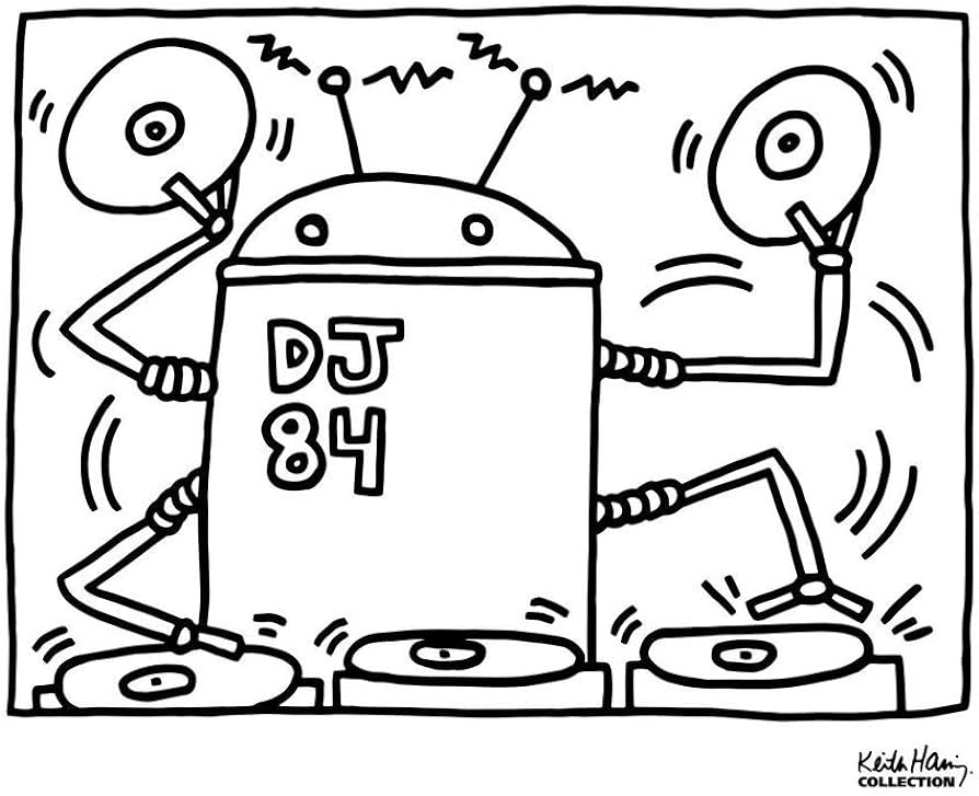 Dj poster print by keith haring x posters prints