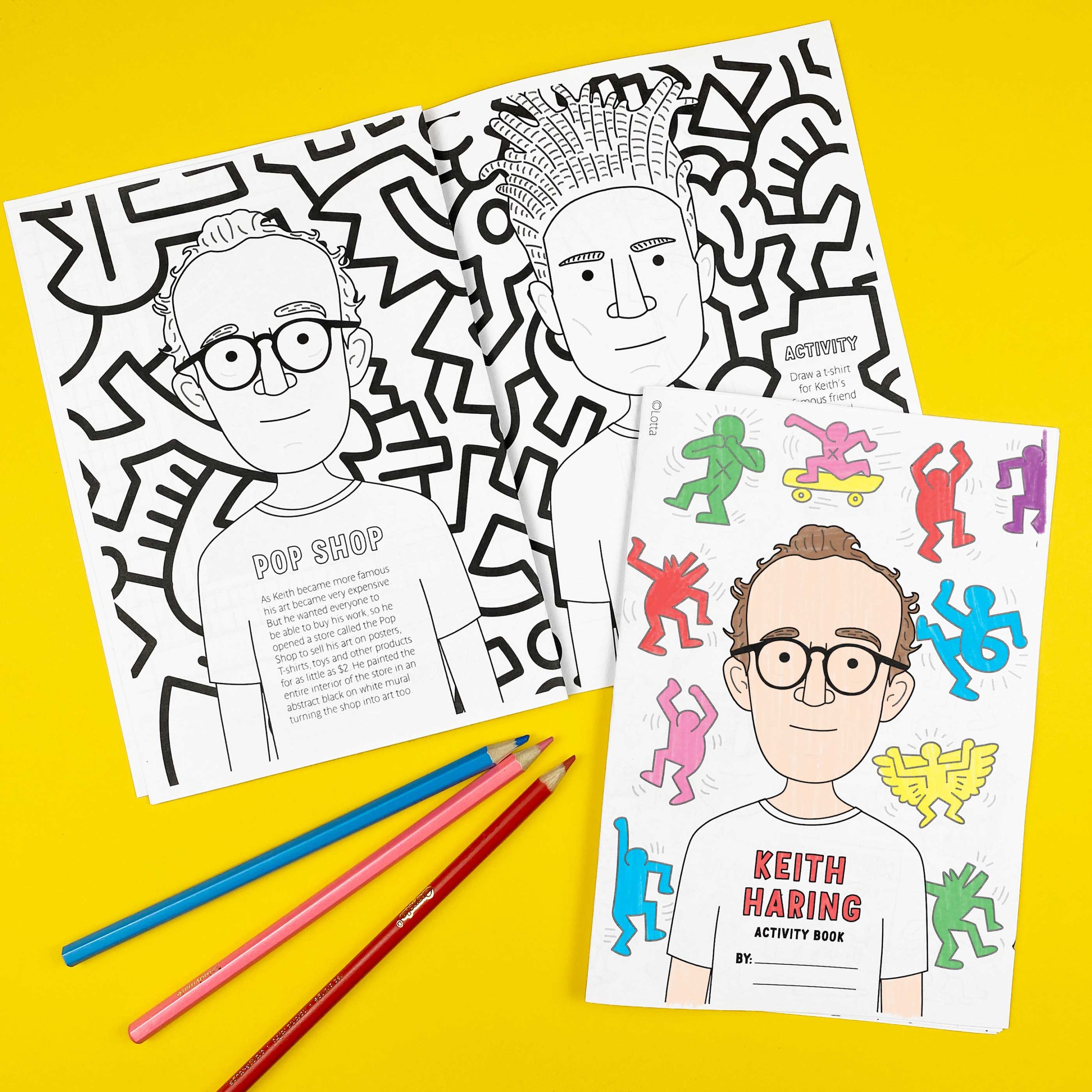 Keith haring activity book bio drawing activities coloring