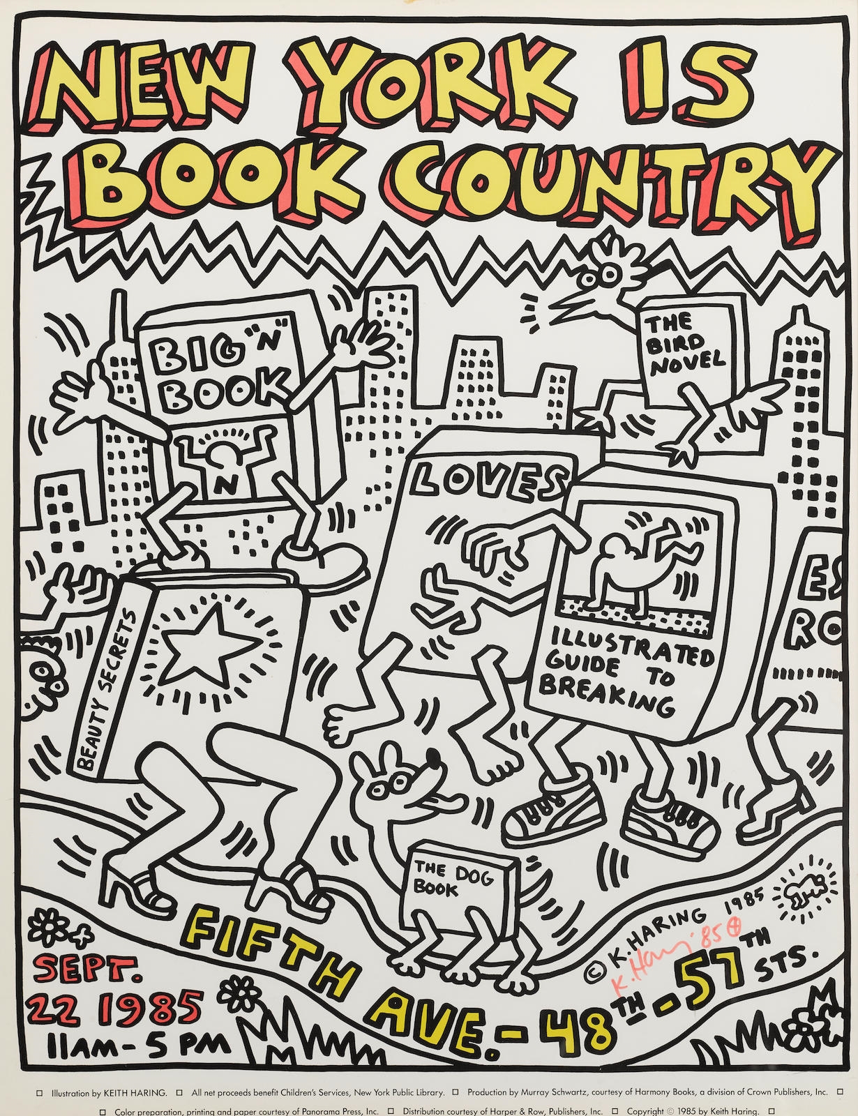 Keith haring new york is book country poster