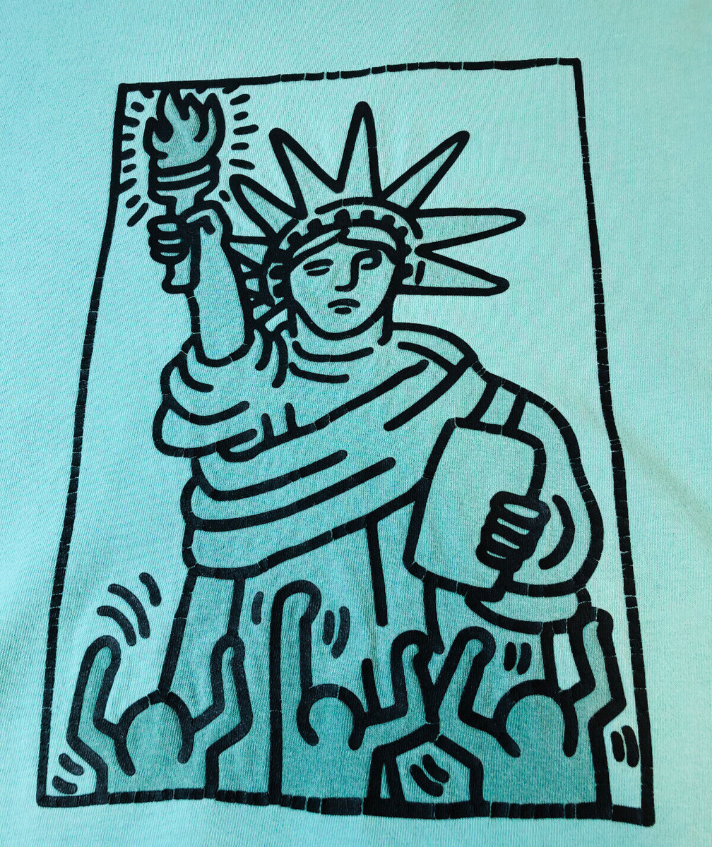 Keith haring statue of liberty mens or womens t