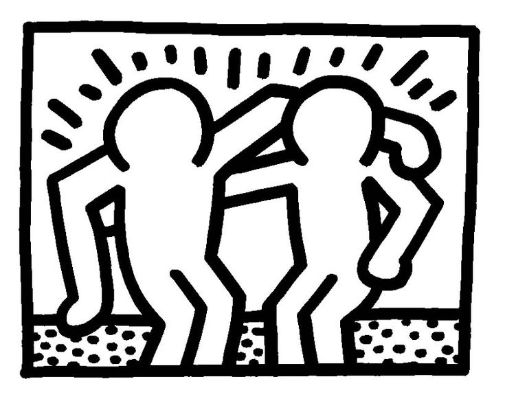 Simple keith haring coloring page from the gallery keith haring keith haring art haring art keith haring