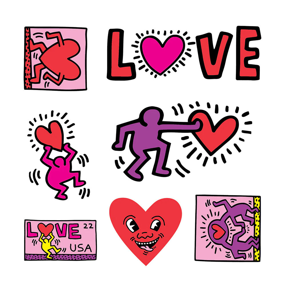 Keith haring love sticker sheet