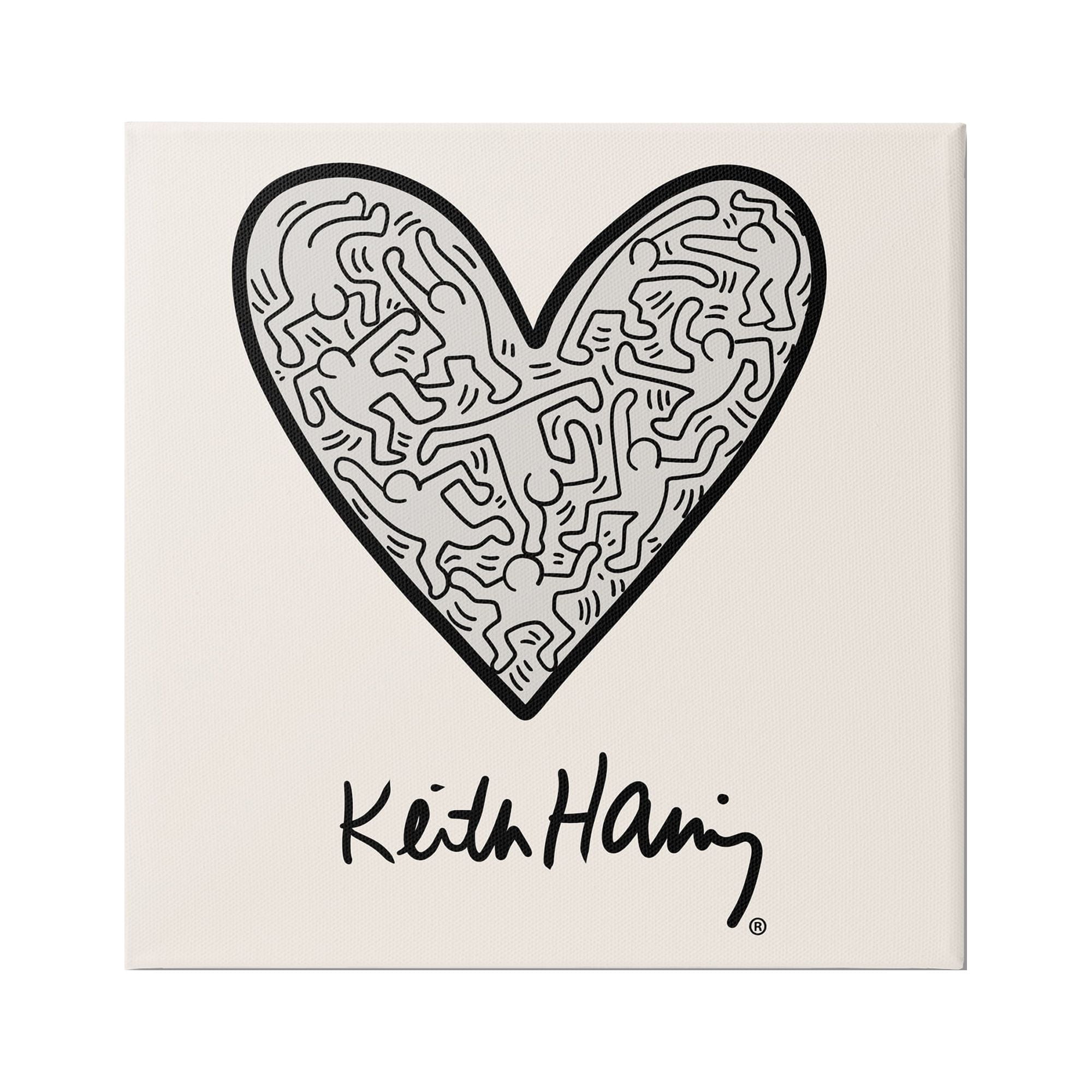 Stupell industries keith haring people inside heart pattern text framed wall art x design by ros ruseva