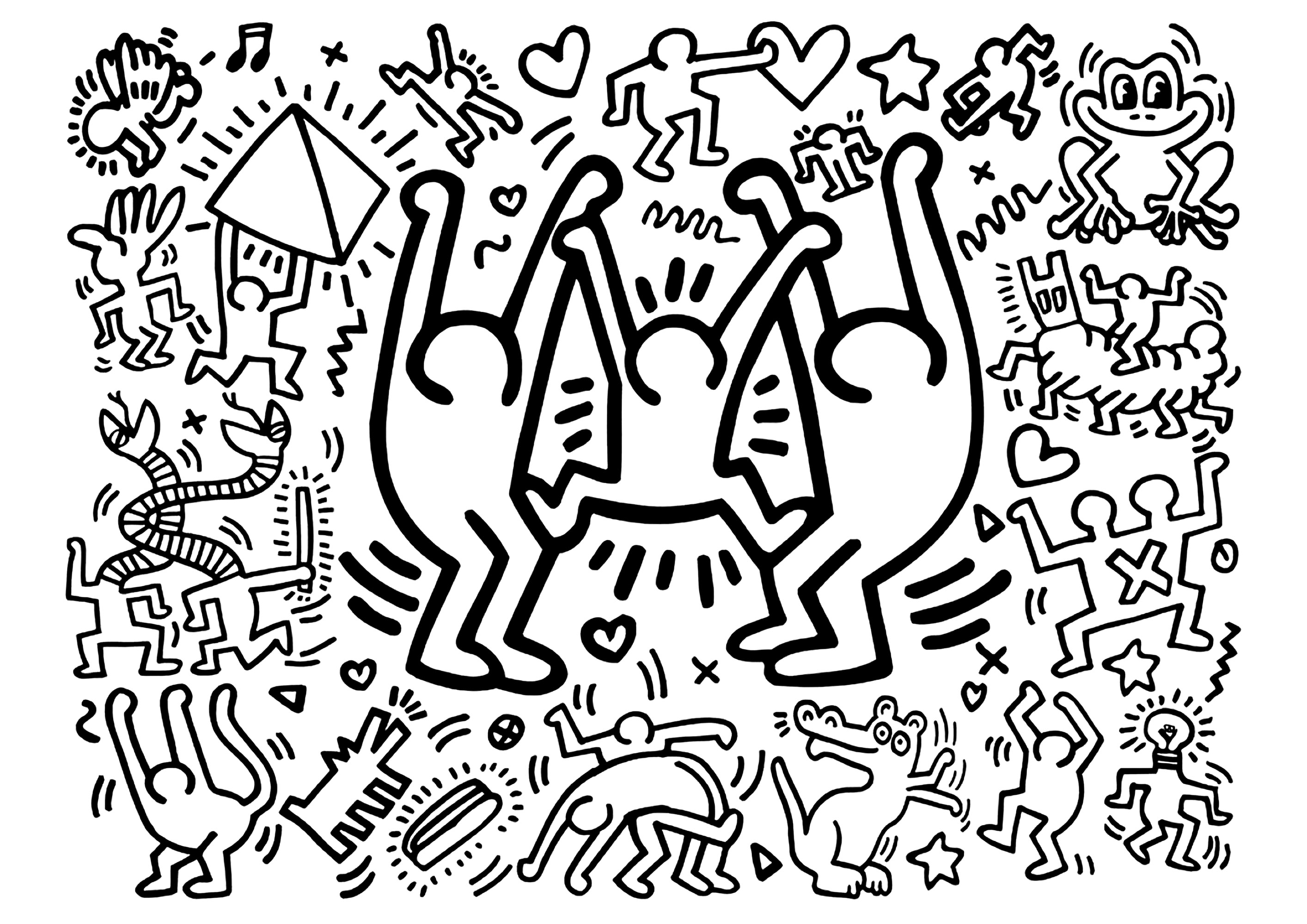 Keith haring happy characters