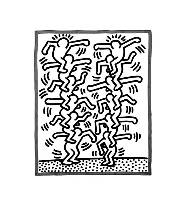 Simple keith haring coloring page to print and color for free keith haring coloring pages artists for kids