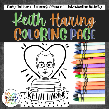 Keith haring art history printable coloring sheetcoloring page tpt