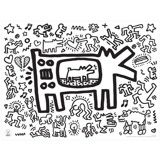 Keith haring colouring placemats homewares