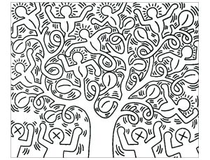 Keith haring coloring pages for adults kids